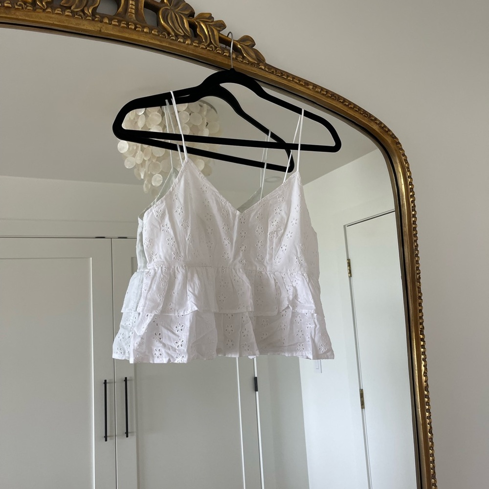 White Eyelet Tank Top